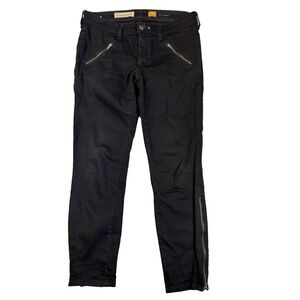 Pilcro And the Letterpress Womens 28 Black Zipper Ankle Pants Sexy Baddie Rocker
